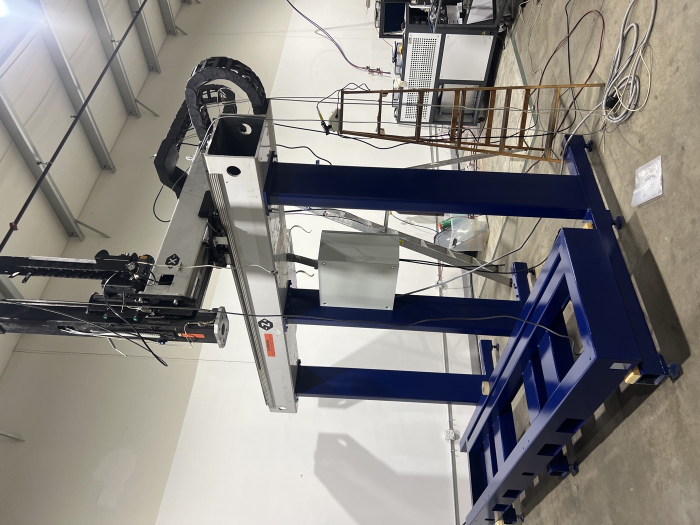 The gantry machine partway through the retrofit
